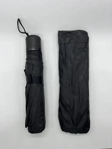 Paraguas Plegable De Mano Con Funda Incluida Color Negro 24