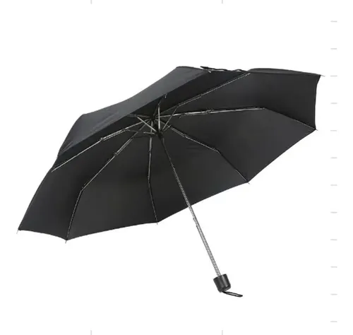Paraguas Plegable De Mano Con Funda Incluida Color Negro 24