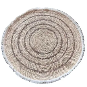 Alfombra de Fibras Naturales "Bitono" con Borde de Algodon 100 cm