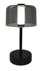 Lampara "Tulip" LED 3 Tonos, Tactil USB Recargable Color Negro con Tulipa de Acrilico 13×25 cm