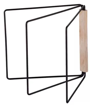 Soporte para Repasadores de Hierro con Madera 27.5×25×25.2 cm
