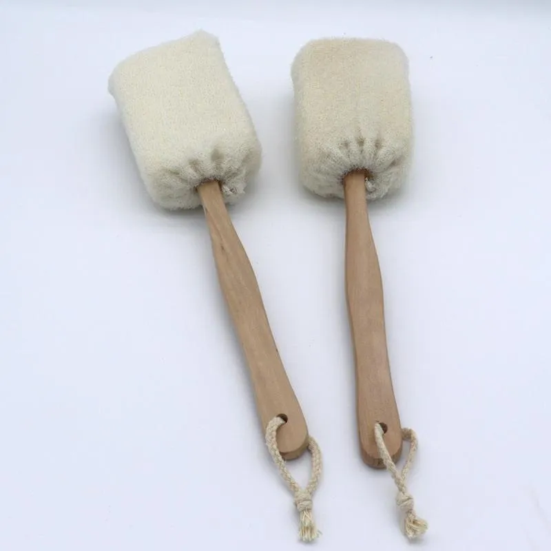 Imagen de Esponja de Ducha con Mango de Madera 40 cm