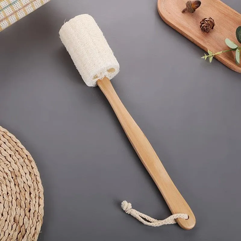 Imagen de Esponja Natural de Ducha con Mango de Madera 38 cm