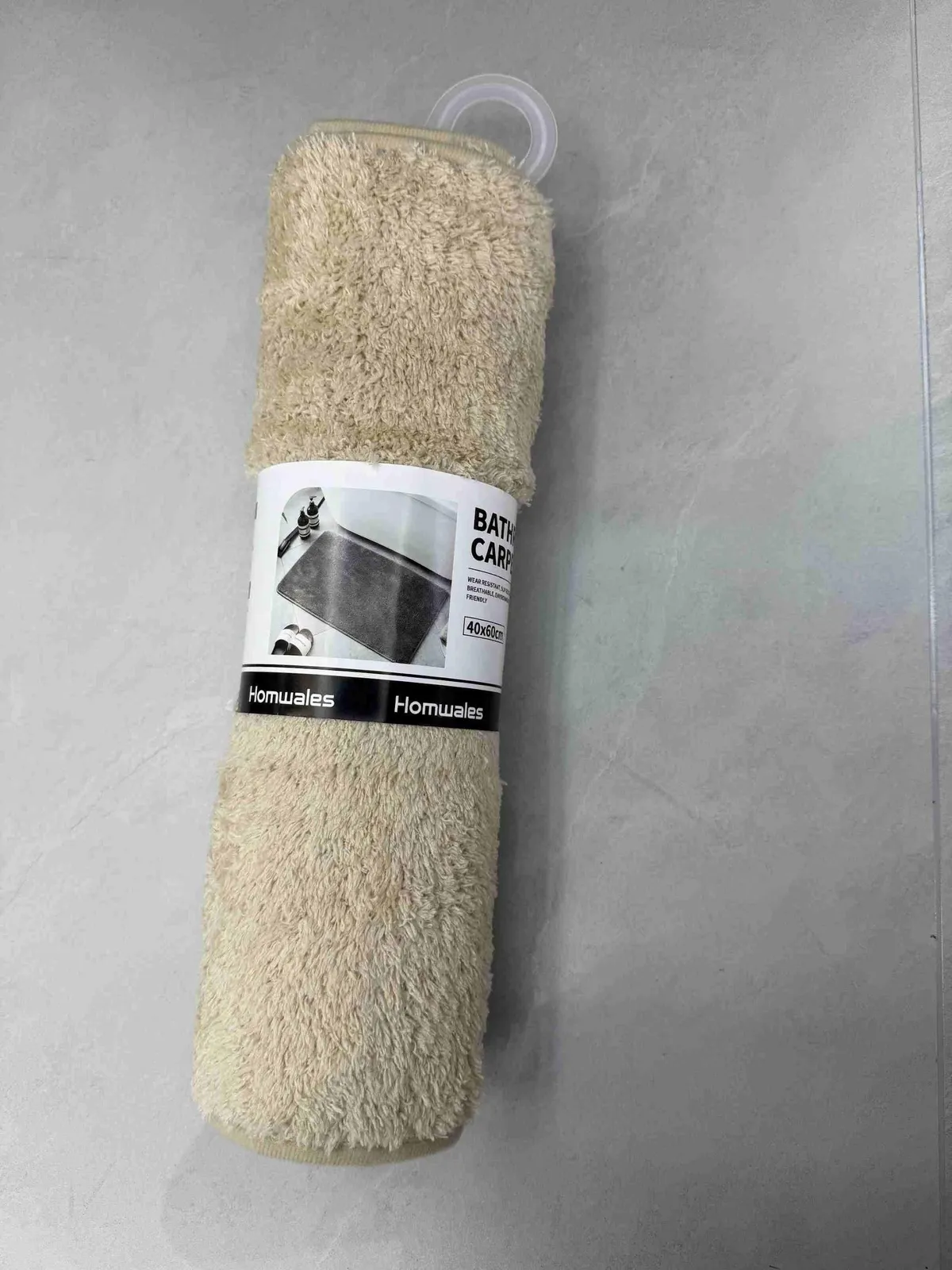 Alfombra "Lisa" Absorbente de Baño Beige 40×60 cm