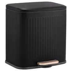 Cesto de Basura de Acero Negro con Rayas 6 Litros