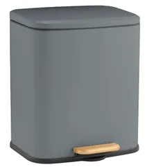 Cesto de Basura de Acero Gris Liso 6 Litros