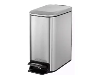 Cesto de Basura de Acero Inoxidable Angosto Liso 6 Litros