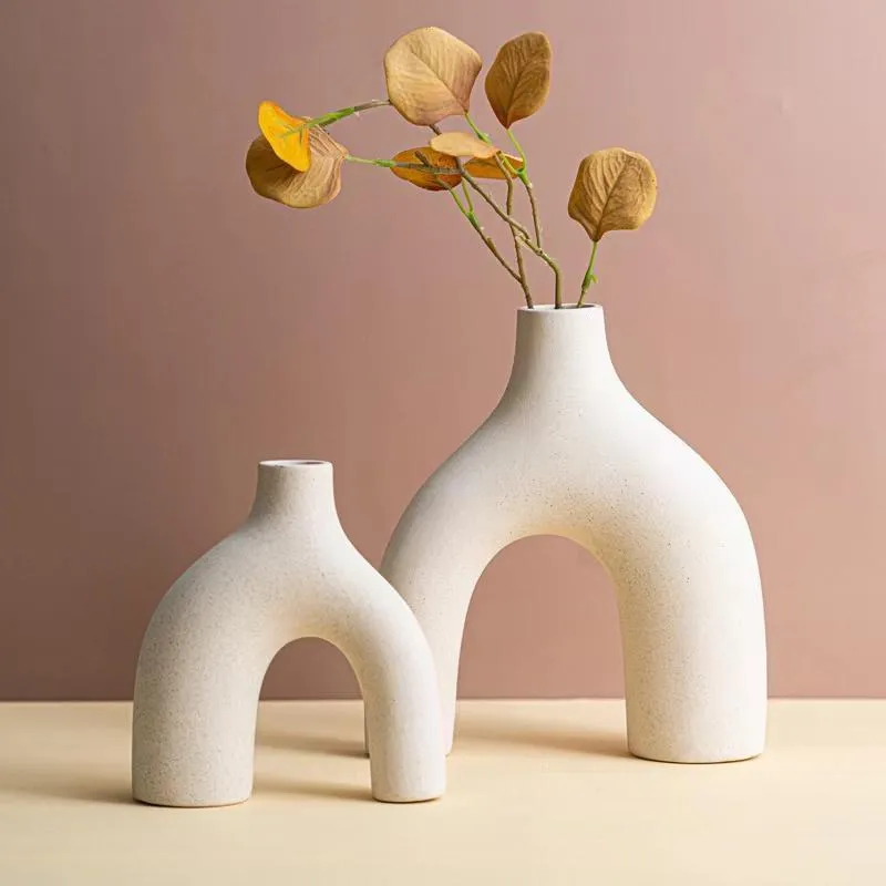 Jarron de Ceramica Arco Blanco 21.5×7×24 cm