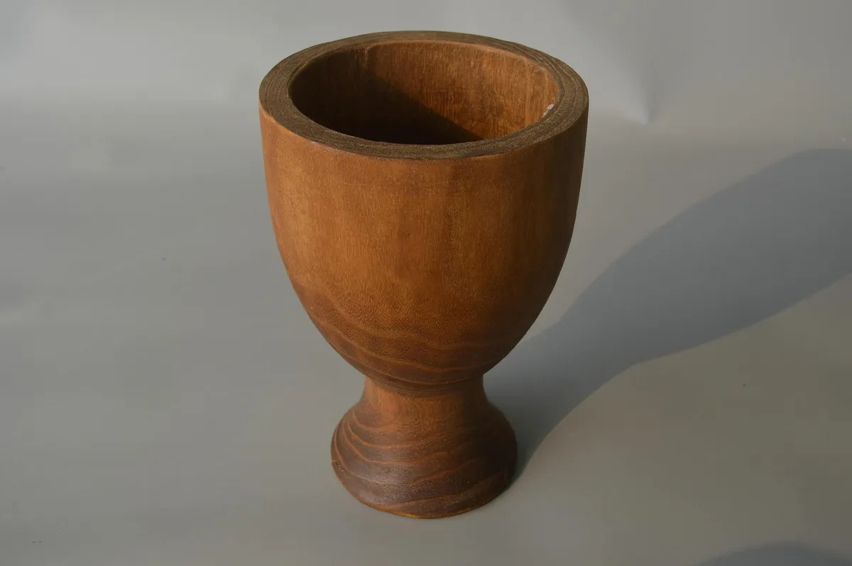 Jarron de Madera "Copa" Laqueado 30×20×20 cm