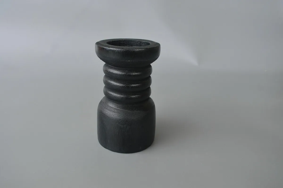 Candelabro de Madera Negro 18×11×11 cm