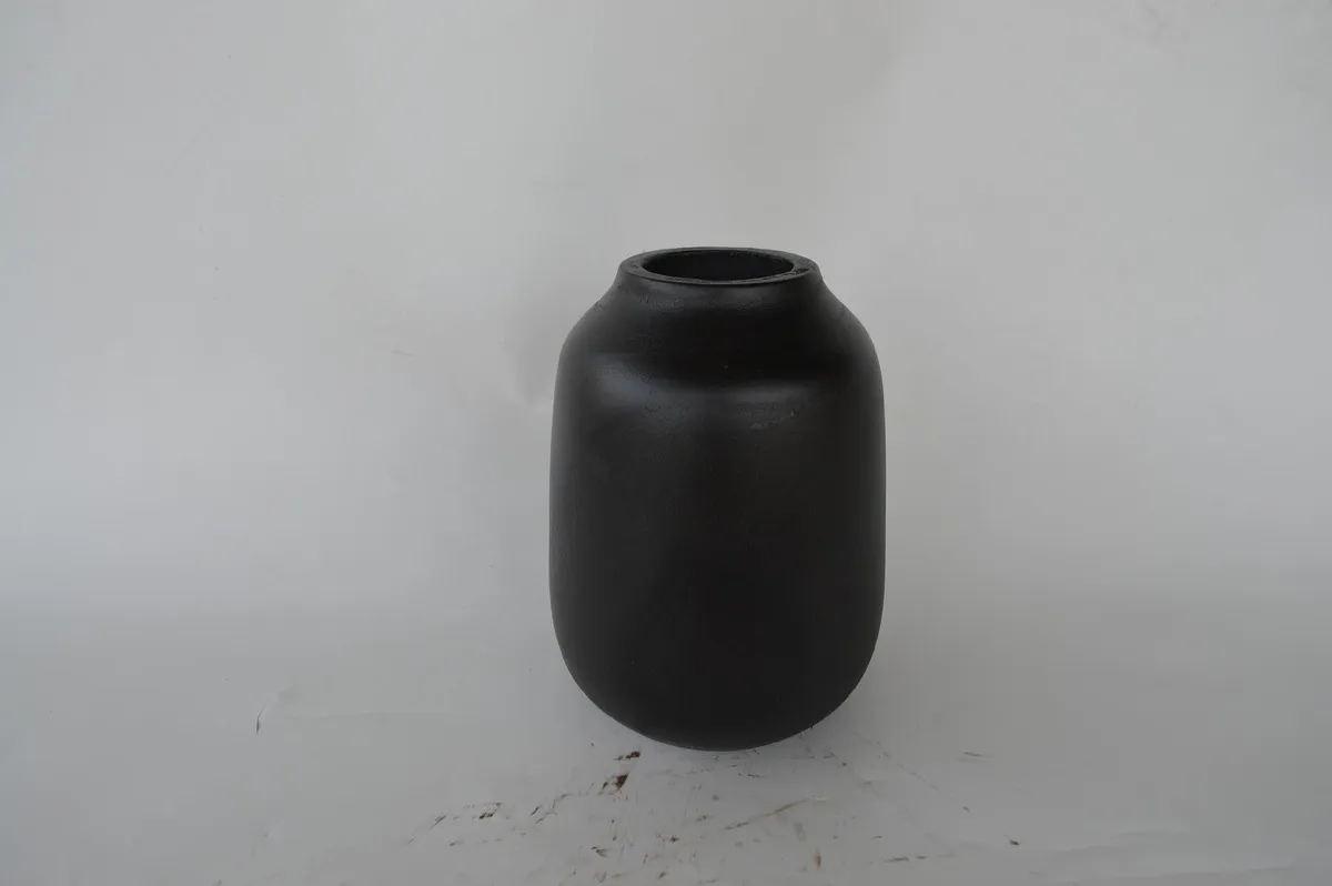 Jarron de Madera "Ebano" Negro 26×18×18 cm