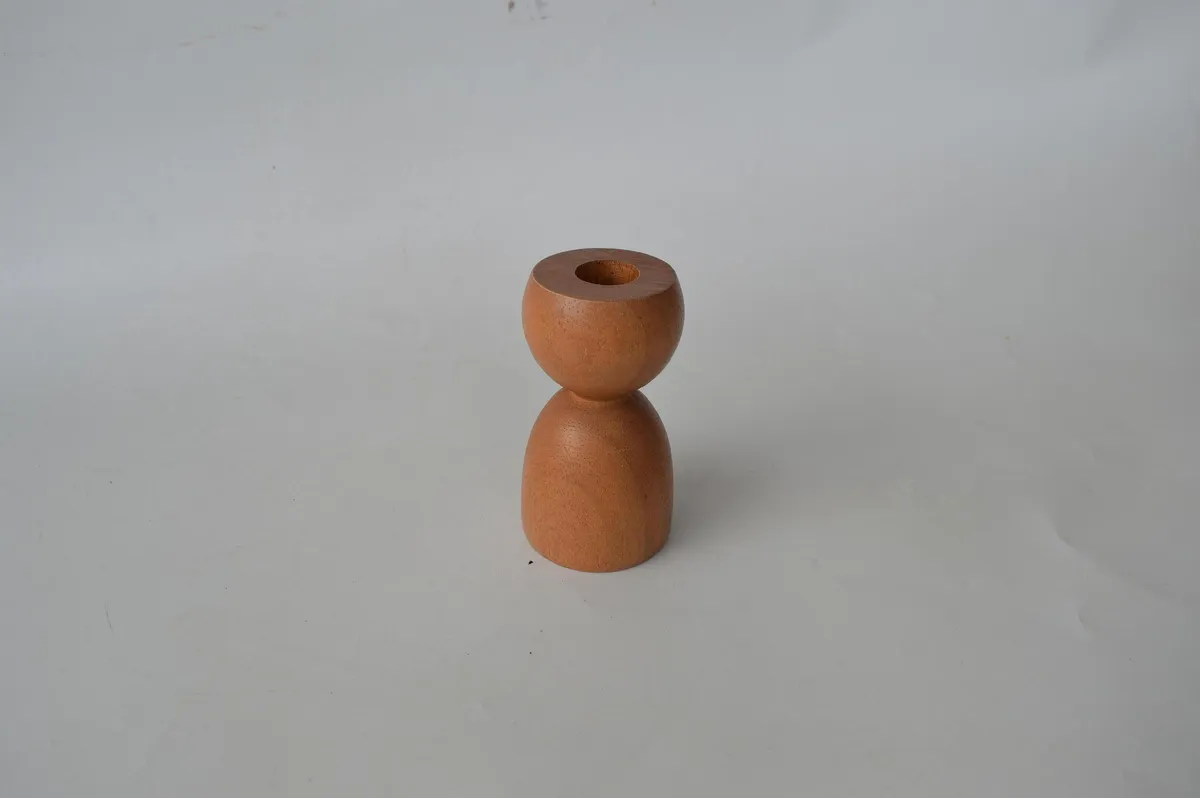 Candelabro de Madera Laqueado 14×7×7 cm