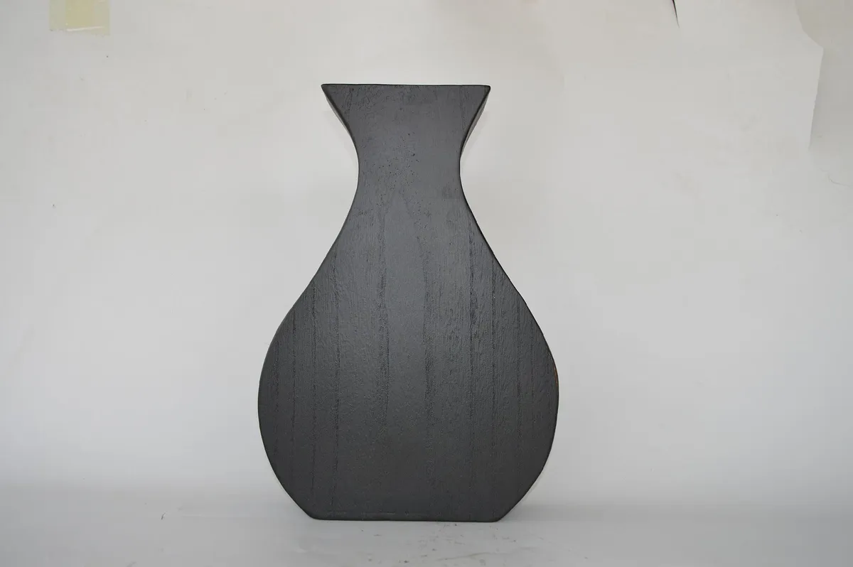 Jarron de Madera "Nerva" Negro 41×28×8 cm