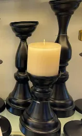 Candelabro de Hierro Negro 29×11 cm