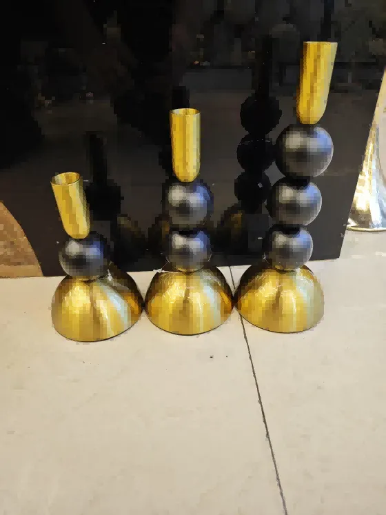 Candelabro de Acero Bitono 20×10 cm