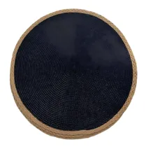 Individual Pp Negro con Borde Natural 38 cm