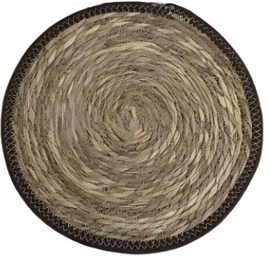 Individual Fibras Naturales Beige con Borde de Algodon Cacao 35 cm