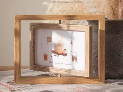 Portaretrato de Madera Giratorio Doble Foto Horizontal 13×18 cm