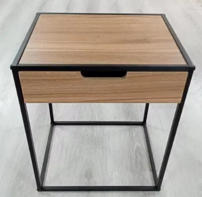 Mesita de Luz "Montessori" de Hierro y Madera 30×40×50 cm