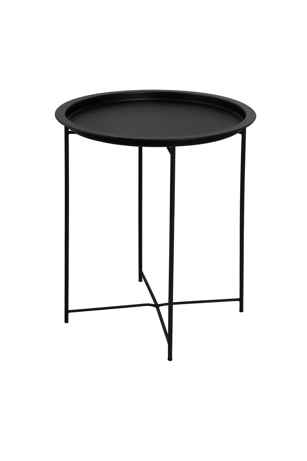 Mesa Auxiliar Desmontable de Hierro Negra 50×47 cm