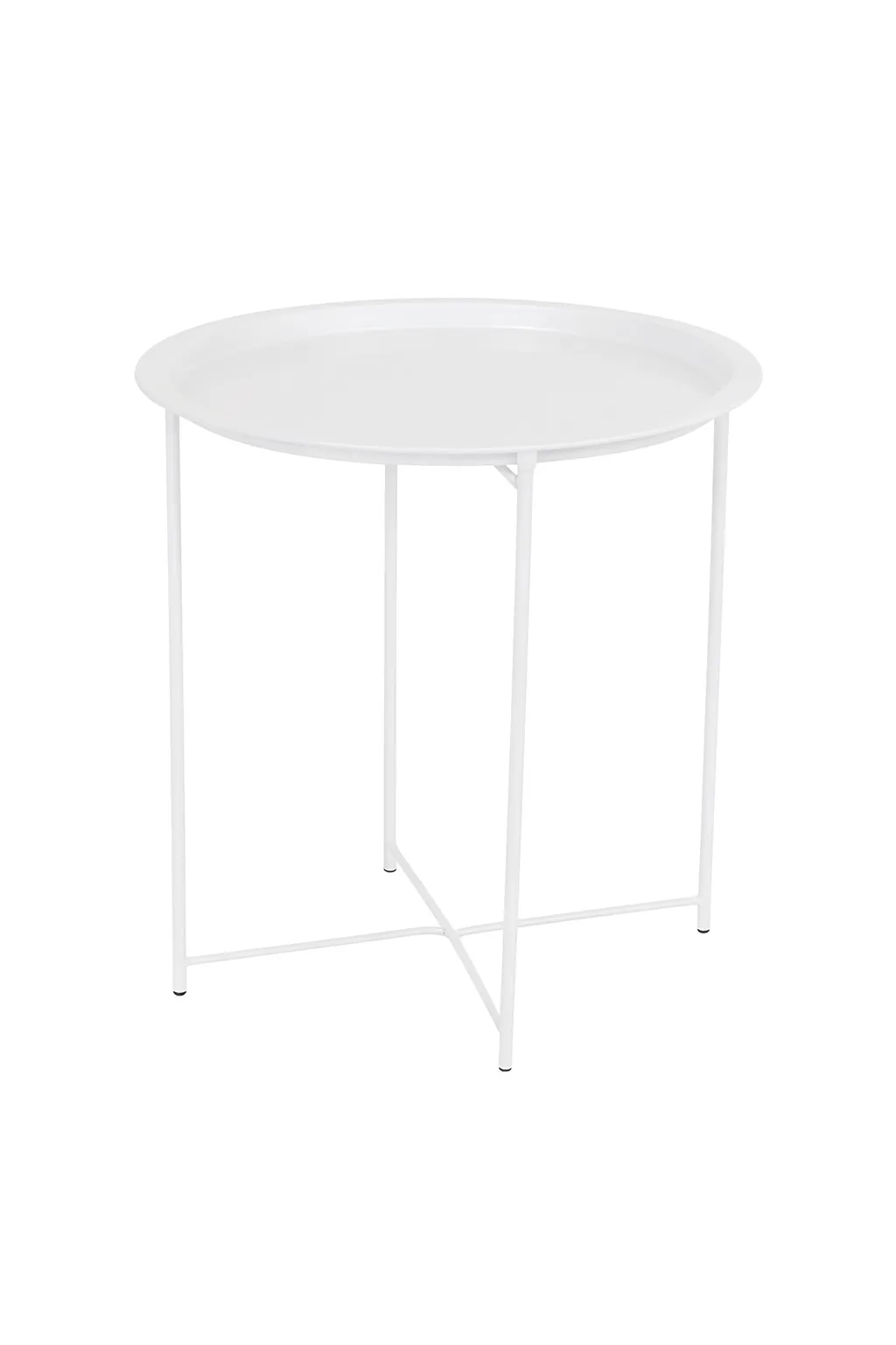 Mesa Auxiliar Desmontable de Hierro Blanca 50×47 cm