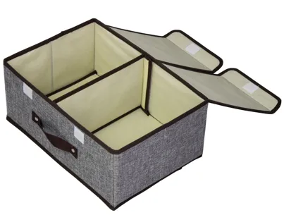 Organizador Doble de Tela Plegable con Tapa 35×25×16 cm