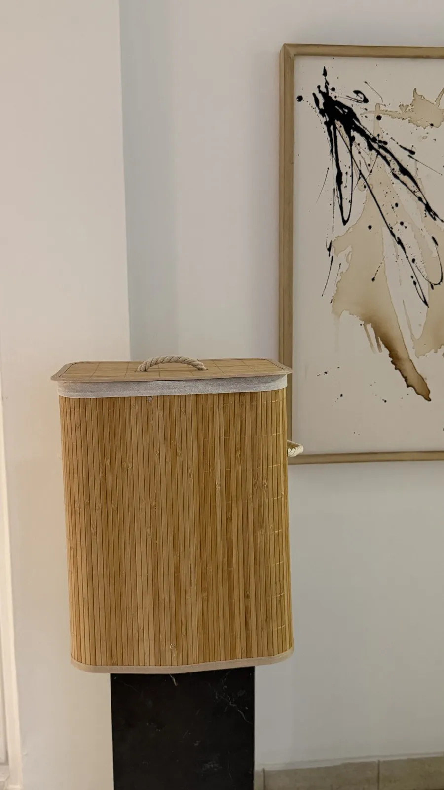 Cesto de Bambú Rectangular con Tapa 40×30×50 cm