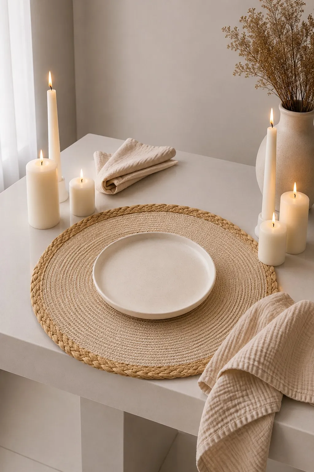 Individual Pp Beige con Borde Natural 38 cm