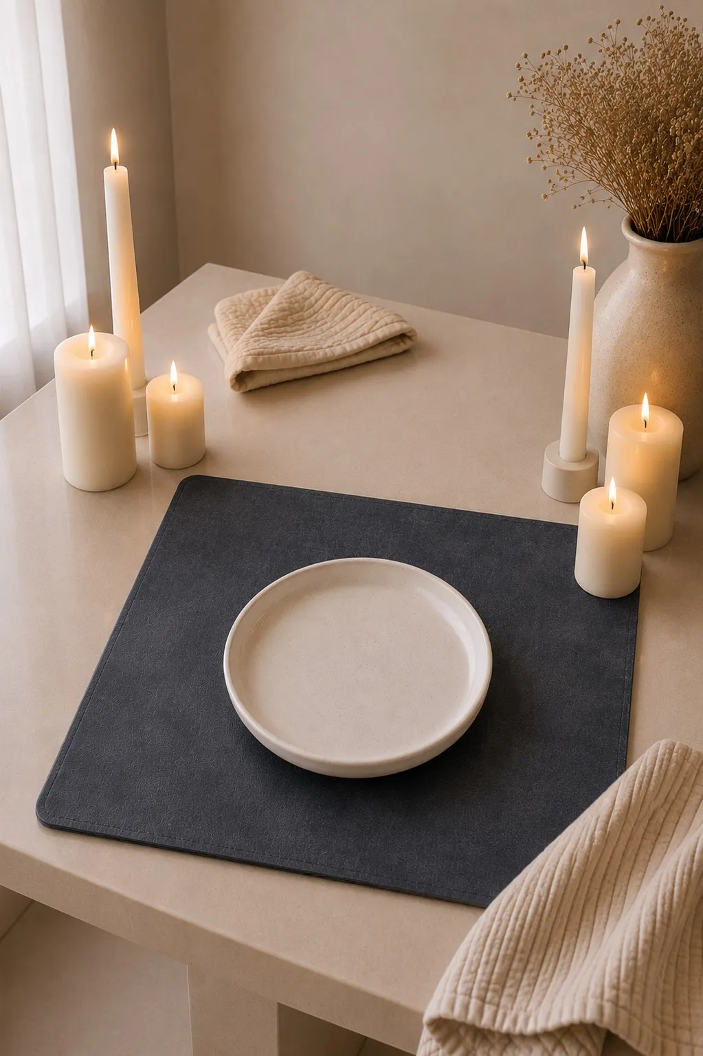 Individual Ecocuero "Rectangular" Gris Oscuro 30×45 cm