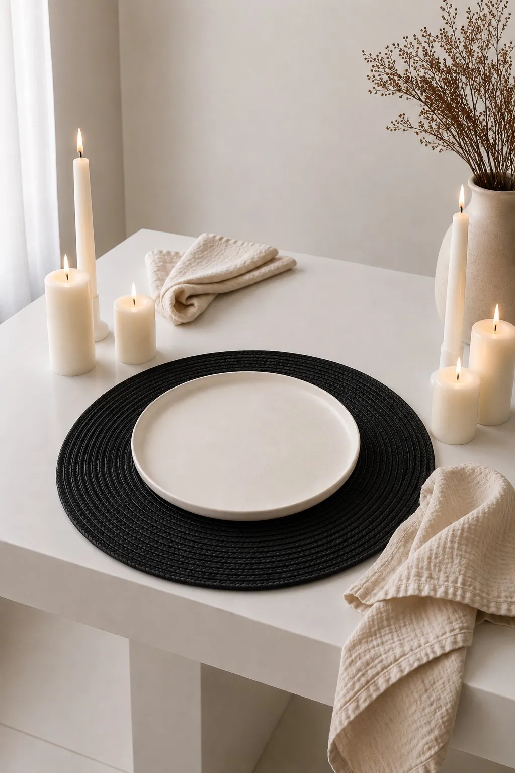 Individual "Circle" Pp Negro 38 cm