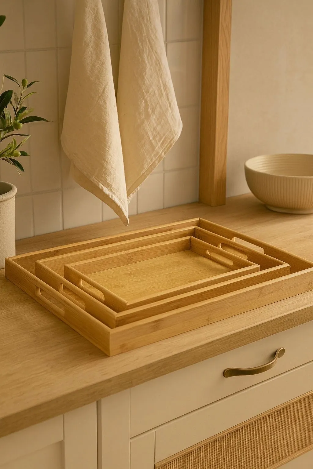 Set 3 Bandejas de Bambú 30×22 cm - 40×28 cm 45×33 cm
