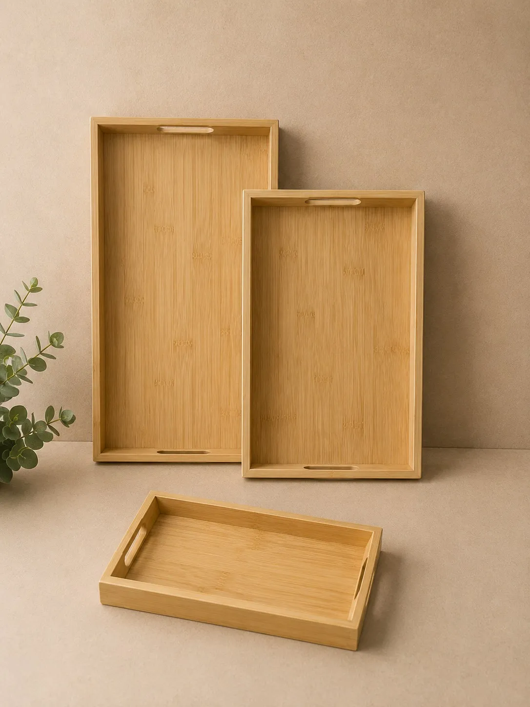 Set 3 Bandejas de Bambú 30×22 cm - 40×28 cm 45×33 cm