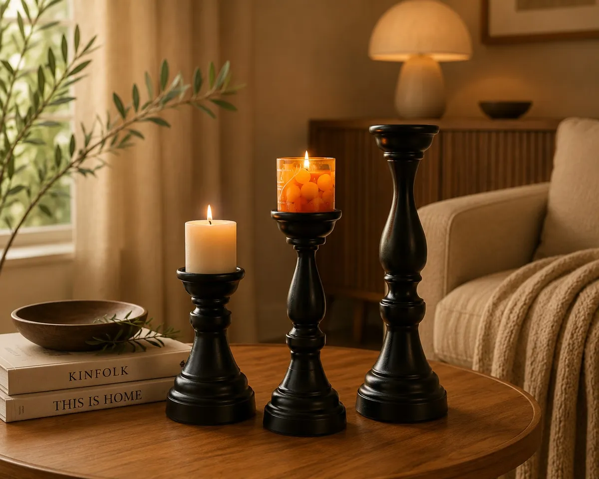 Candelabro de Hierro Negro 34×11 cm