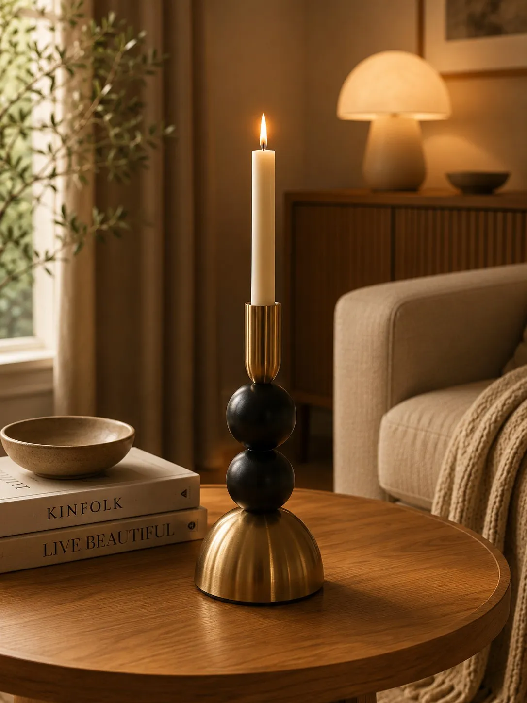 Candelabro de Acero Bitono 20×10 cm