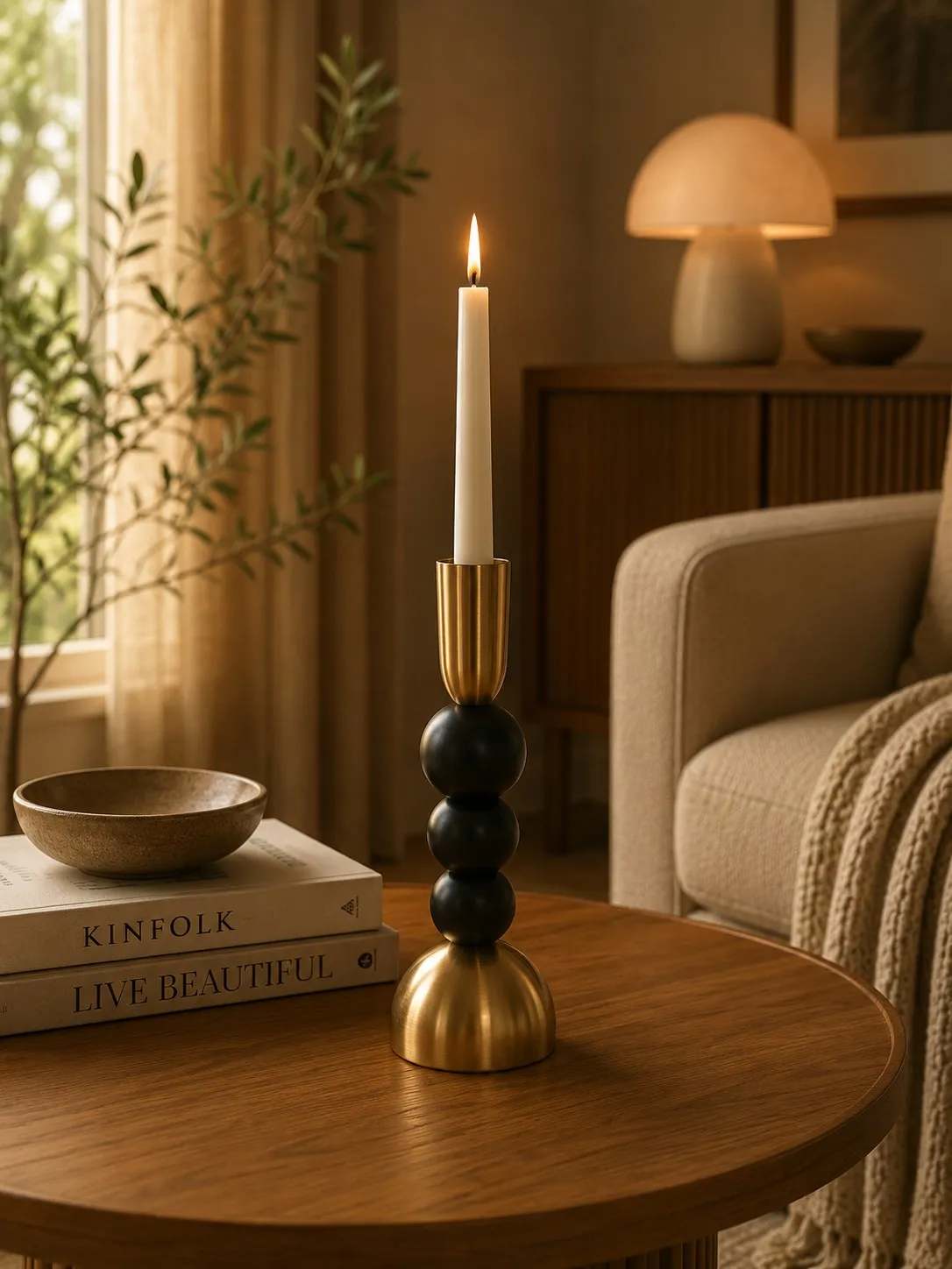 Candelabro de Acero Bitono 25×10 cm