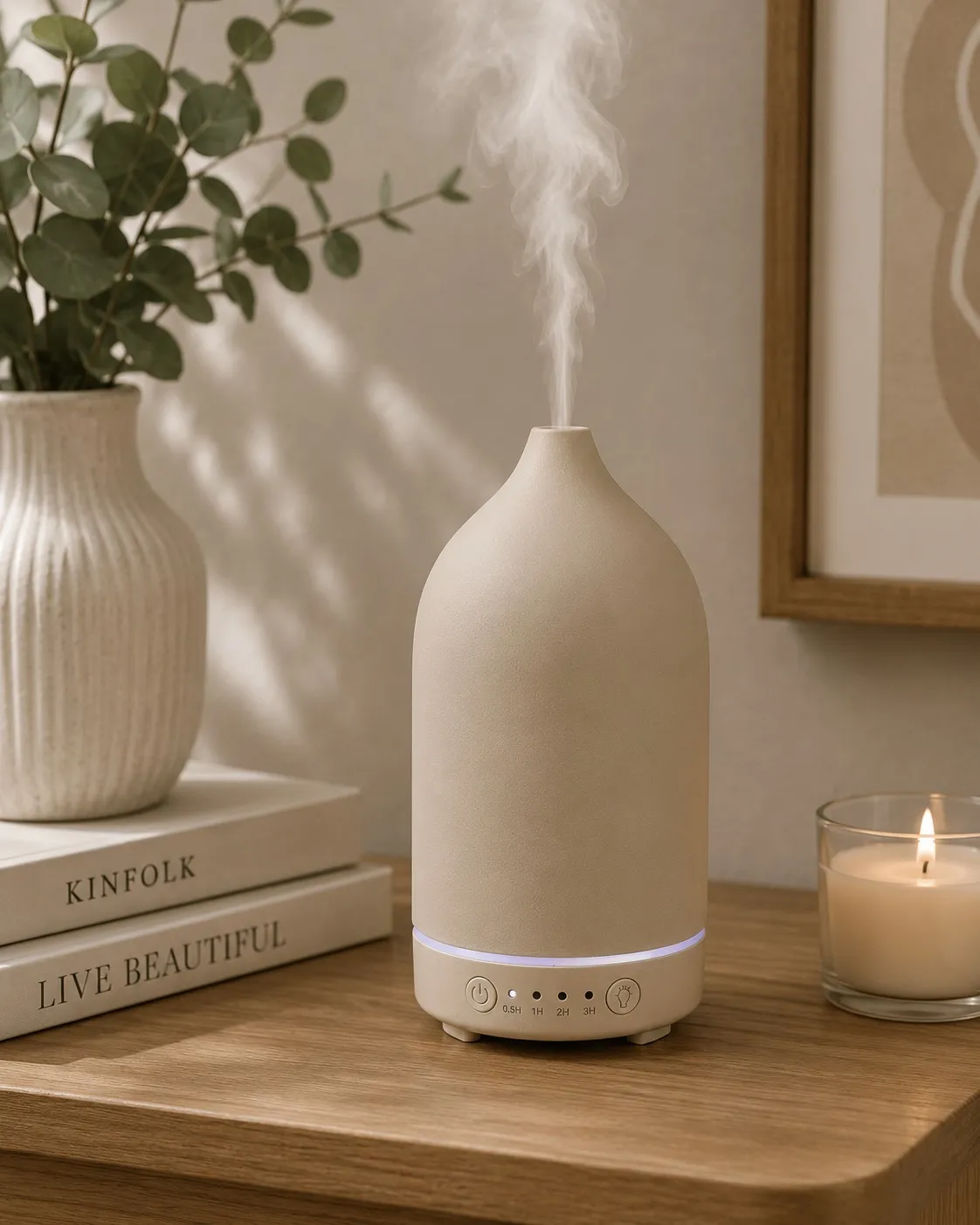 Humidificador USB de Ceramica Arena Capacidad: 100Ml 18×9 cm