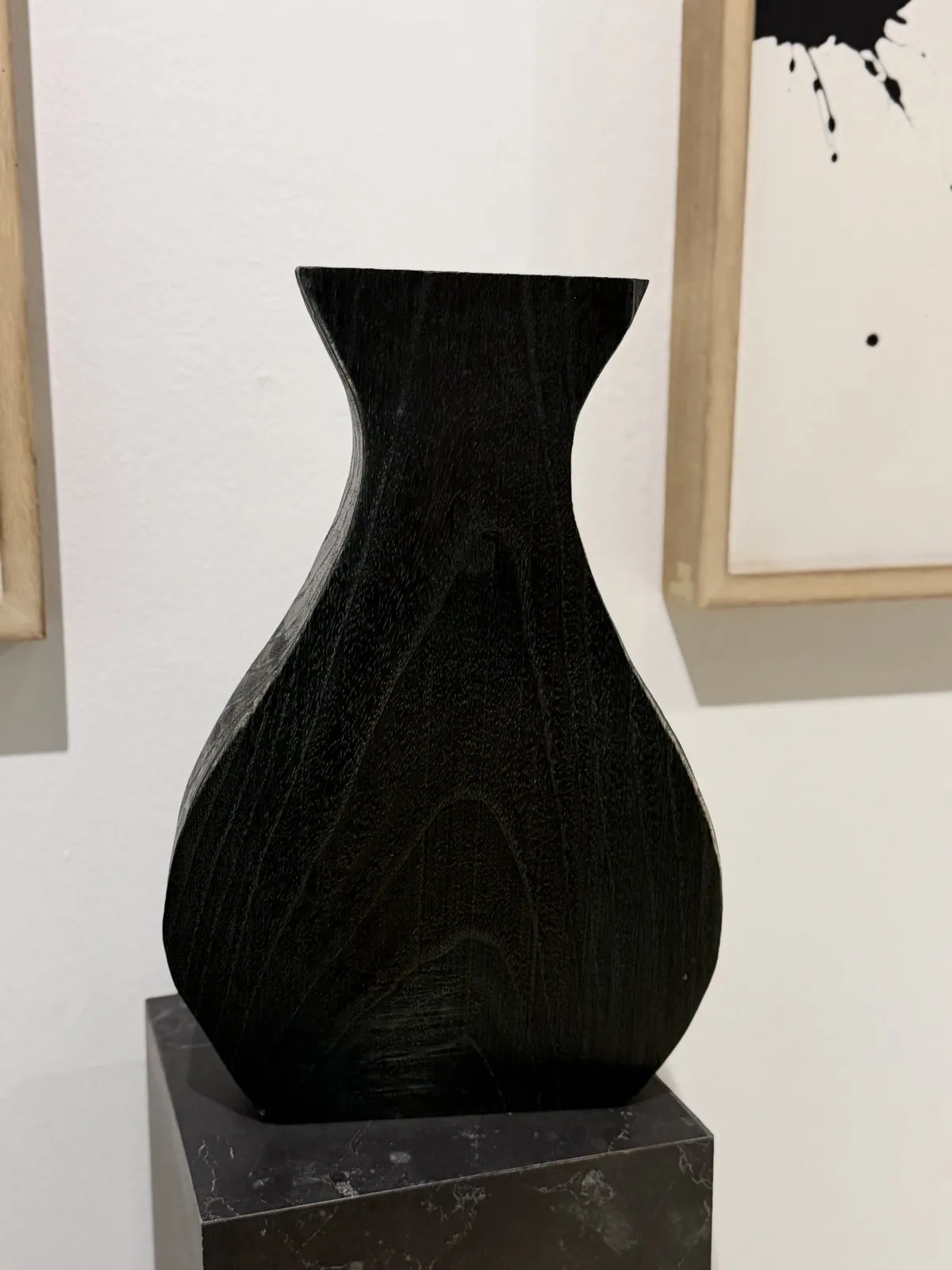 Jarron de Madera "Nerva" Negro 41×28×8 cm