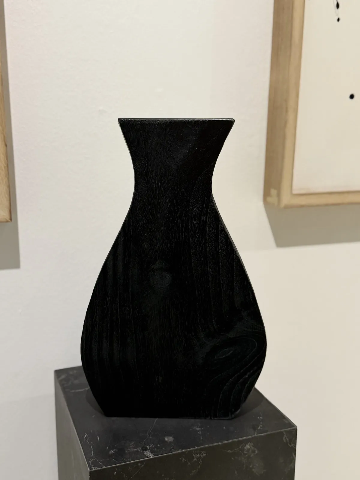 Jarron de Madera "Nerva" Negro 36×23×7 cm