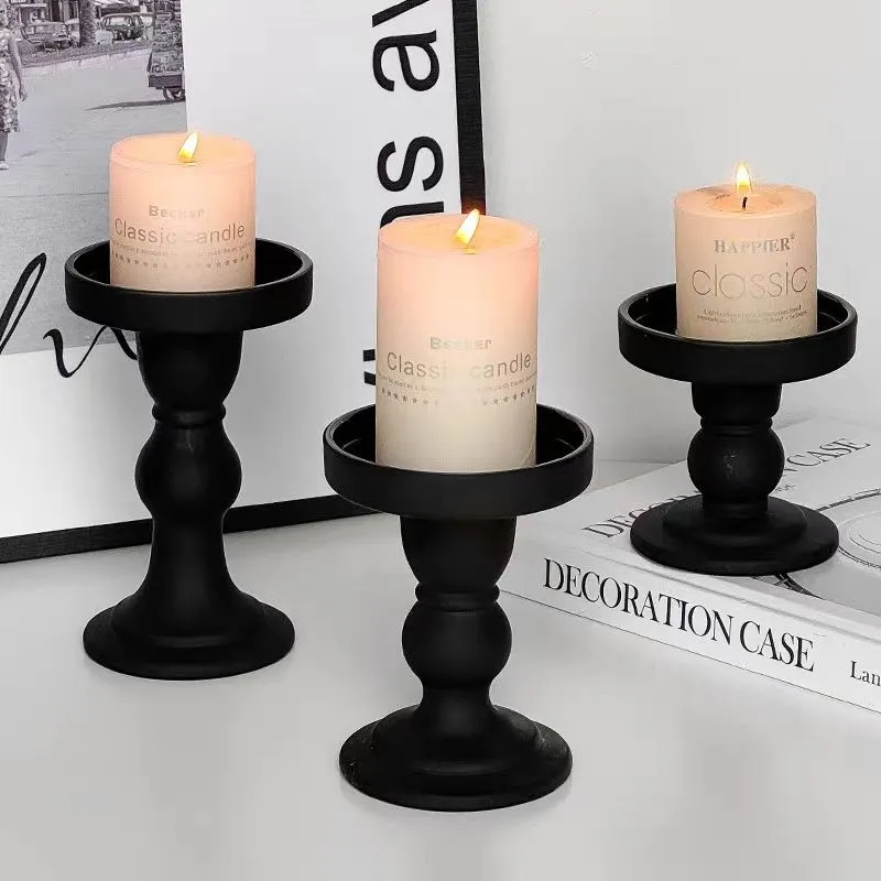 Productos de Vidrio Candelabro de Vidrio Negro 8×8.5 cm
