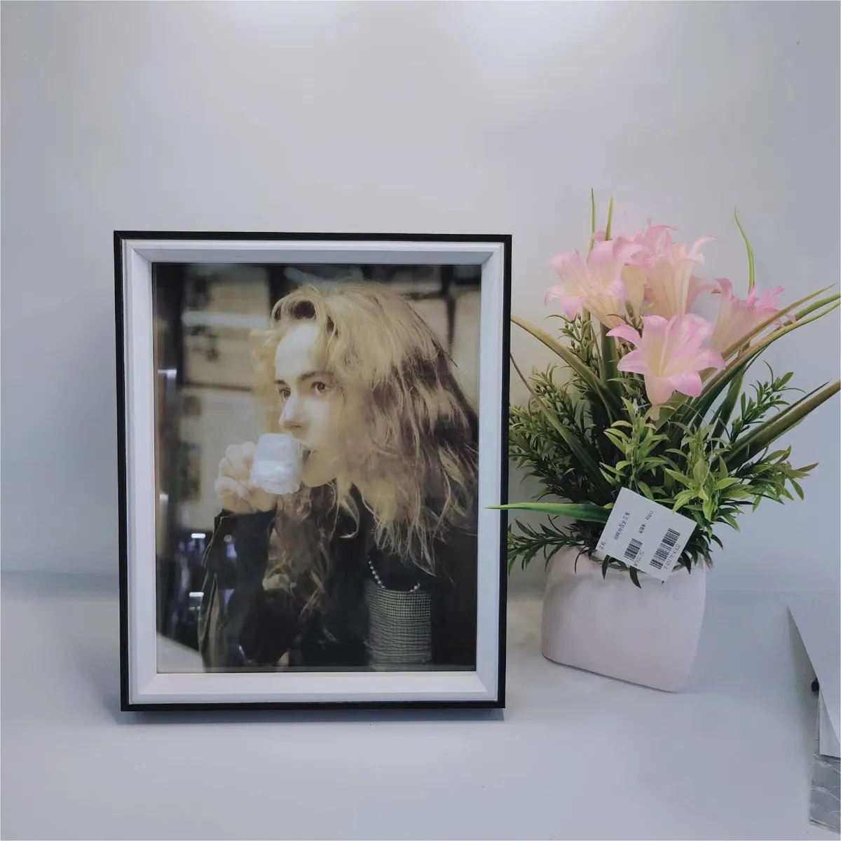 Portaretrato (Para Colgar) de Madera Negra con Blanco 30×40 cm