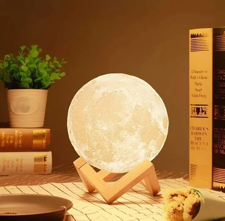 Lampara Luna 7 Tonos Tactil USB 15 cm