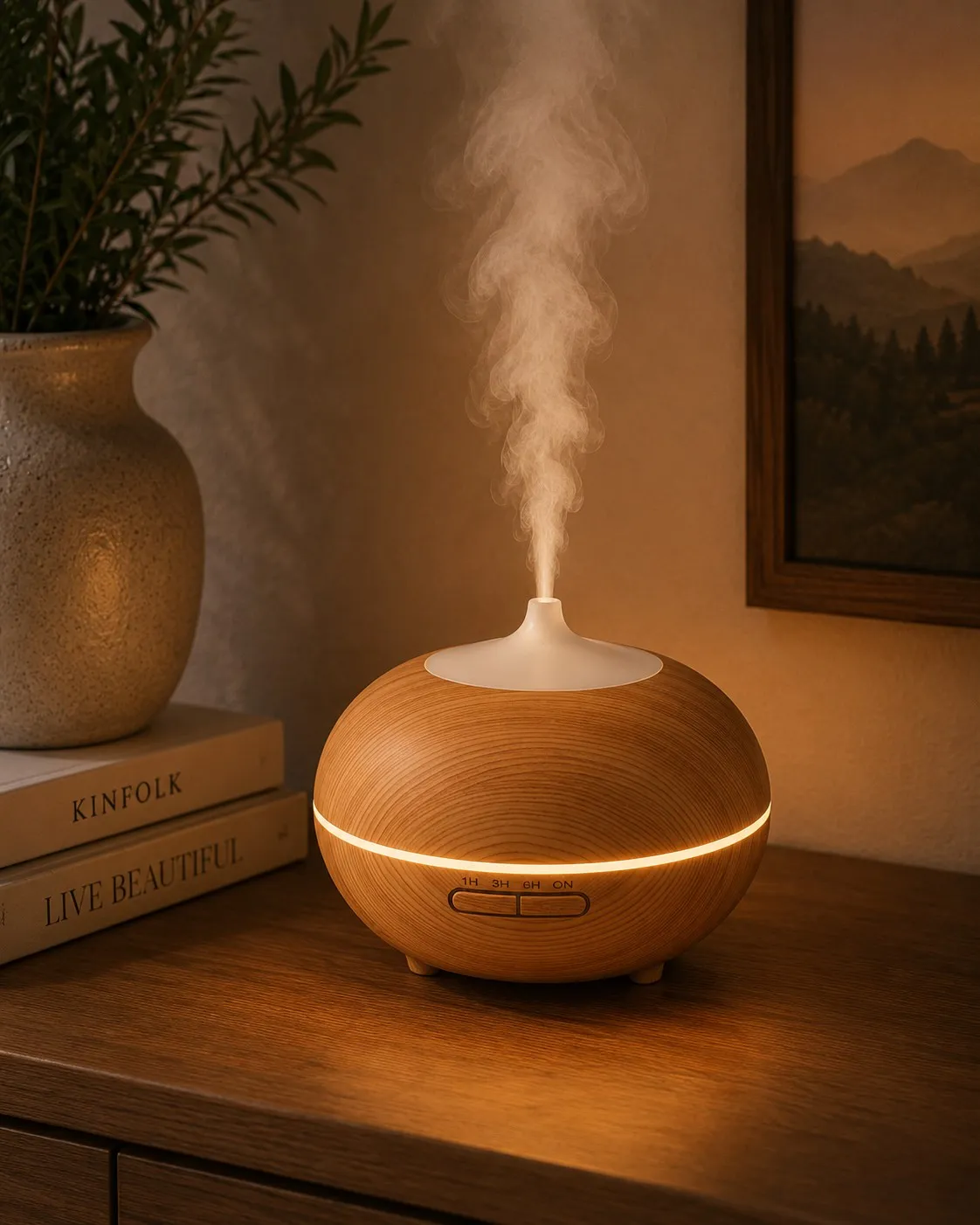 Humidificador Simil Madera USB 148×168 mm